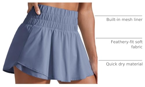 Image of CRZ YOGA Ruffle Skirt Overlay Athletic Shorts | High Waisted, Quick Dry, Lightweight, Flowy, A Zip Pocket, for Women