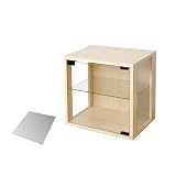 コレクションケース CCB 地球家具 キューブボックス 背面ミラー付き コレクション ガラスケース ショーケース 収納ボックス 収納箱 cubebox 家具 (メープル, ガラス扉（側面ガラス）タイプ, 背面ミラーセット)