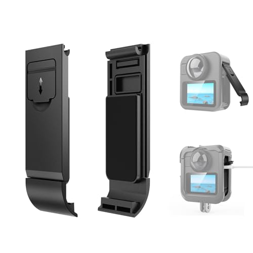 PULUZ GoPro MAX2�p�[�d���T�C�h�J�o�[ ABS�� GoPro MAX2�p�o�b�e���[�J�o�[ �[�d���Ȃ���g�p�\ ���ʕی�J�o�[�����p �y�ʂŕ֗� �B�e�p�i���j