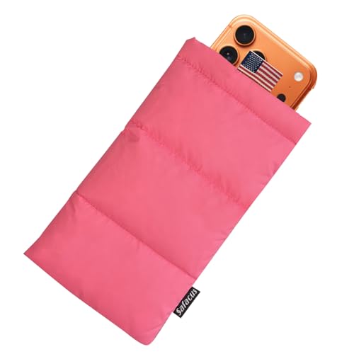 SAFACUS Thermal Phone Case Prevent OVERHEATING in The Sun, Cellphone Pouch for Camping Prevents Freezing, Extends Battery Life, Outdoor Warm Cover Bags for iPhone,Samsung Galaxy (Pink)