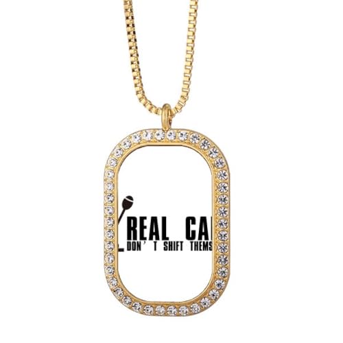 no/no Collier avec pendentif instrument de changement de vitesse en cristal de diamant Doré