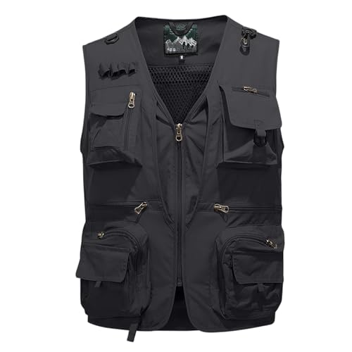 Men's Tactical Ripstop Mesh Cargo Vest Black M