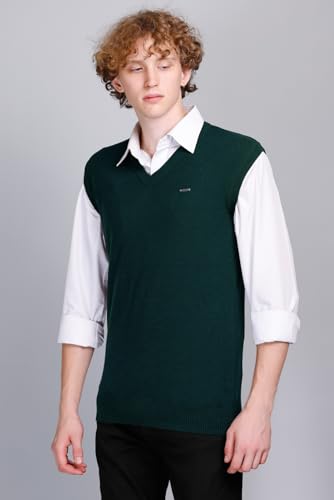 Image of V Neck Cotton Half Sweater for Man Winter Wear - Pullover Sweater for Men