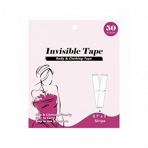 BOOSINI Fashion Double Sided Tape-Strong Body Adhesive for Clothes & Skin Waterproof, No Residue,Hypoallergenic for All Skin Shades(50 Strips)