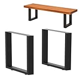 DanDiBo 2 soportes de banco de metal negro, patas de mesa (43 x 40 cm)