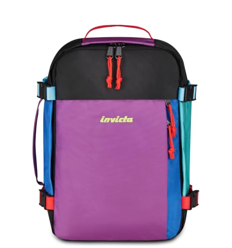 Invicta Packly Rucksack, Tagesrucksack und Reiserucksack mit Laptopfach bis 15,6 Zoll & Trinkflaschenfach, Handgepäck für Arbeit & Reisen, Damen und Herren, violett