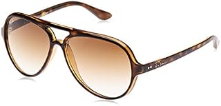 Ray-Ban RB4125 Cats 5000 Aviator Sunglasses, Light Tortoise/Brown Gradient, 59 mm