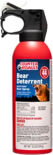 Counter Assault Bear Spray, EPA-Registered, 44 ft Range,10.2oz | Long-Range Bear Repellent Reaches 44 Feet with a 10-Second Spray, Ideal for Hiking & Backcountry Survival Kits