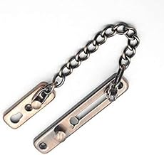 Cerradura y perno de puerta, cadena de puerta antirrobo, 1 cadena de puerta de seguridad roja endurecida soldada for guardia de seguridad for el hogar con perno deslizante + tornillos (color: rojo)(Re