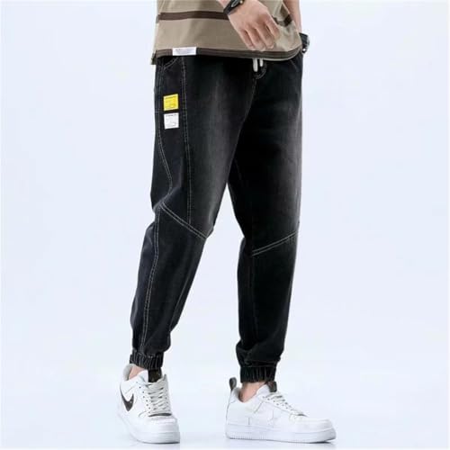 Men's Jogger Thin Harem Pants Banded Pant Korea Style Light Blue Hip Hop Beam Jeans Trousers3