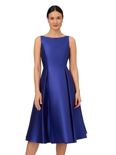 Image of Adrianna Papell Women's Sleeveless Tea Length Dress, Neptune, 0