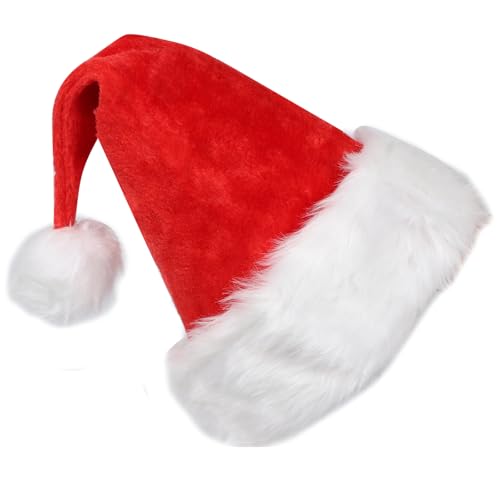 Duxleo Weihnachtsmütze, Plüsch Nikolausmütze Erwachsene mit Soft...
