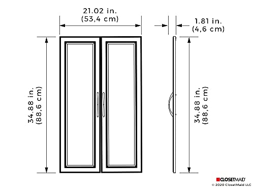 ClosetMaid Modular Storage Pair Set, 2 Glass Pane Doors, Wood Closet Organizer Shaker Style, Add On Accessory for Shelf Units, White, 34.88" H x 21.02" W x 1.81" D by ClosetMaid - Image 7