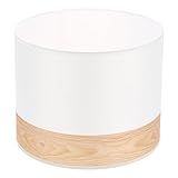 Veemoon Pantalla para Lámpara de Escritorio Pequeña de Estilo Retro Cubierta Cilíndrica de Madera Color Original Accesorio para Lámparas E27 Adecuado para Dormitorios y Salas de Estar