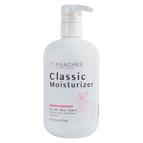 Peaches Skin Care Vegan Classic Moisturizer with Gotu Kola Cream, 16 oz
