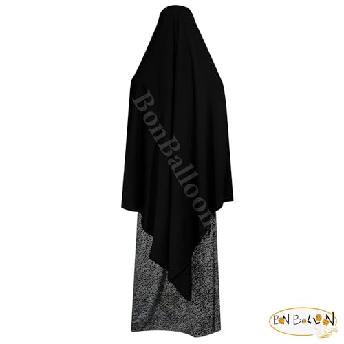 Black 57\" Islamic Muslim Triangle Khimar Hijab Hejab Abaya Niqab Burqa Veil Eid Islam Face Cover Dress Clothing For Muslim Womens Abaya Jilbab Extra Long Amira Prayer Overhead