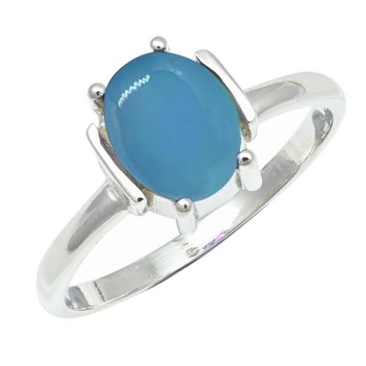 Bague calcédoine bleue véritable argent sterling homme femme taille 50
