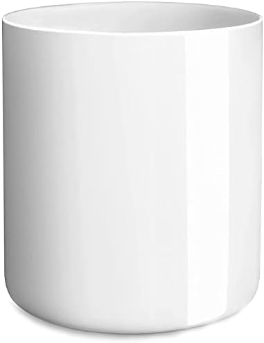 LATCHHOOK White Utensil Holder for Kitchen Counter, Glossy Ceramic Cooking Utensils Holder for Countertop Easy to Clean, Small Modern Porcelain Spatula Holder Crock for Farmhouse Décor 4.5×6.4 Inch