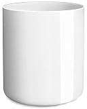LATCHHOOK White Utensil Holder for Kitchen Counter, Glossy Ceramic Cooking Utensils Holder for Count