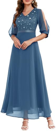 Wedtrend Women's Sequin Dresses Sparkly Glitter Dress Split Sleev...
