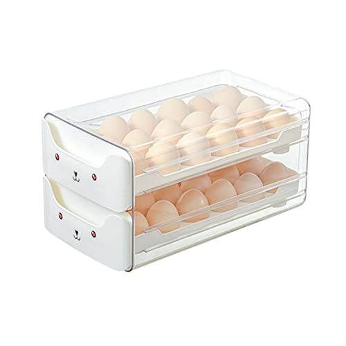 Tiroir à œufs transparent pour réfrigérateur Chrees double couche blanc