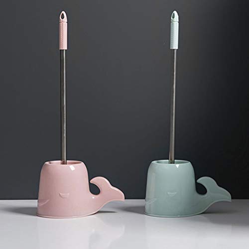 Jkxwx Toilet Brush Toilet Brush Set, Toilet Brush And Fun Whale Base, Manual Cleaning Tool For Home Bathroom, Cleaning Brush (Pink/Green) Toilet Bowl Brush (Color : Green) #TOP5