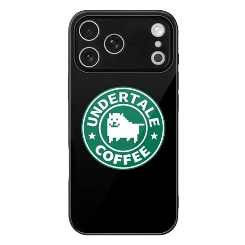 【iPhone17ProMax用ケース】アンダーテール コーヒー 犬 強化ガラス TPUバンパー 携帯ケース あいふぉん17ProMaxケース 超軽量 黄変防止 傷つけ防止 人気 プリント Case