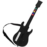 NBCP DOYO Wireless Gitarre für Wii, kompatibel mit Guitar Hero, Clone Hero und Rock Band Spielen (Schwarz, Rock Band 1), inkl. verstellbarem Trageriemen – Kabellose Wii Gitarre für Musikspiele