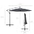 Best Choice Products 10ft Solar LED Offset Hanging Market Patio Umbrella for Backyard, Poolside, Lawn and Garden w/Easy Tilt Adjustment, Polyester Shade, 8 Ribs - Slate