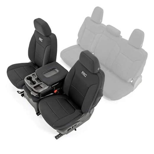 Rough Country Front Neoprene Seat Covers for 19-21 Chevy Silverado 1500 - 91035 , Black