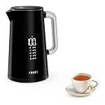 Krups Smart'n Light Wasserkocher, 5 Temperaturen, 1,7 Liter Fassungsvermögen, Innenleben aus Edelstahl, Doppelwandig, Schwarz, BW801810