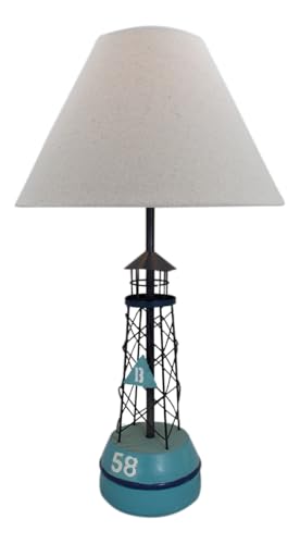 Lampe balise marine SEACLUB en bois et métal 53cm pour salon