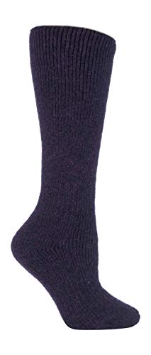 HEAT HOLDERS - Ladies Extra Long Thick Winter 2.7 TOG Coloured Knee High Thermal Wool Rich Socks (4-8 uk, Purple (XL.Wool))