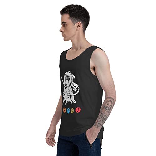 Anime Toradora Tank Top Men's Casual Vest Summer Round Neck Sleeveless Tops Black #TOP4
