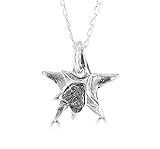 Superbe collier étoile en argent massif avec véritable météorite