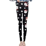 Generic Weihnachtsdruck Jogginghose Weihnachts Damen Leggings Thermoleggings Thermohose Sportleggings Merry Chrismas Weihnachtsmann Schlankheits Winterhose Lang Sporthose Pilates-Dünne-Tights