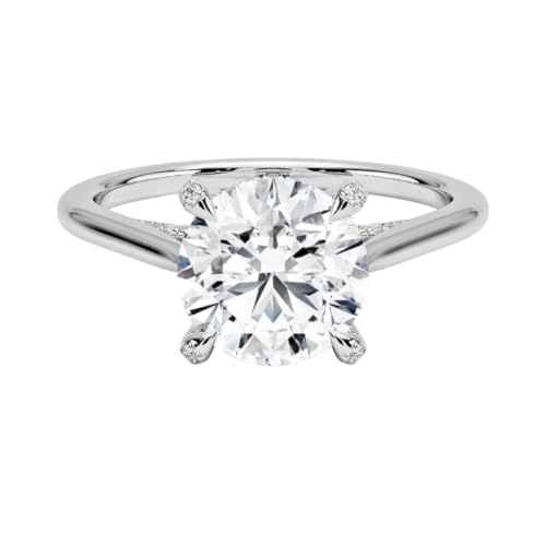 1 To 5 Ct Round Cut Halo Basket Ring White Gold
