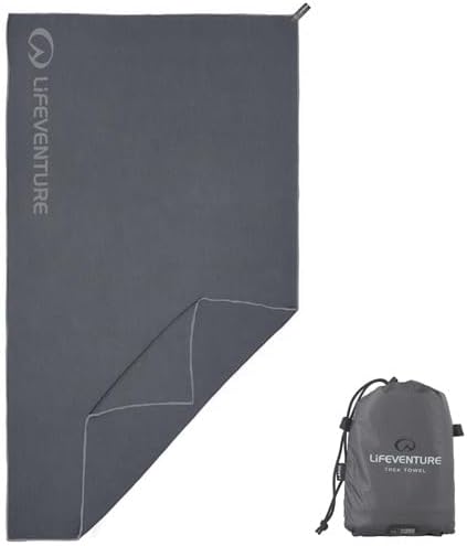 Lifeventure HydroFibre Ultralight and Compact Adventure Sports Towel, Large (110 x 65cm, Grey)