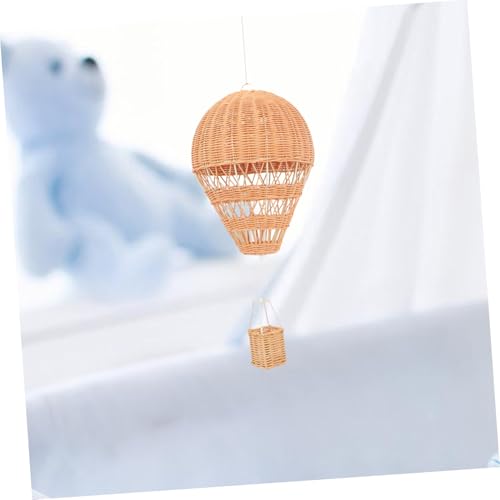 Montgolfière rotin tressé main beige pour déco chambre bébé