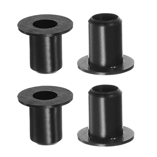 HARFINGTON 4pcs Flanged Sleeve Bearings 6.2mm Bore 8.35mm OD 12mm Length Nylon Bushings for Shaft, Black