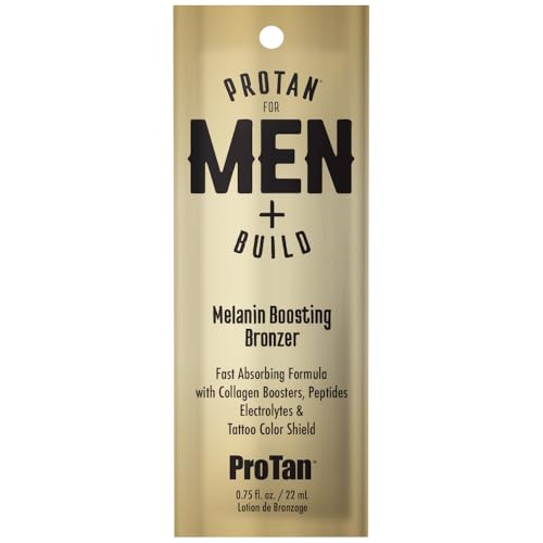 Pro Tan for Men + Build Melanin Boosting Bronzer Tanning Lotion (22ml)