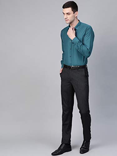 Image of MANQ Men's Regular Fit Cotton Formal Shirt, Full Sleeves, Spread Collar, Button-Down, Office, Business & Casual Wear
