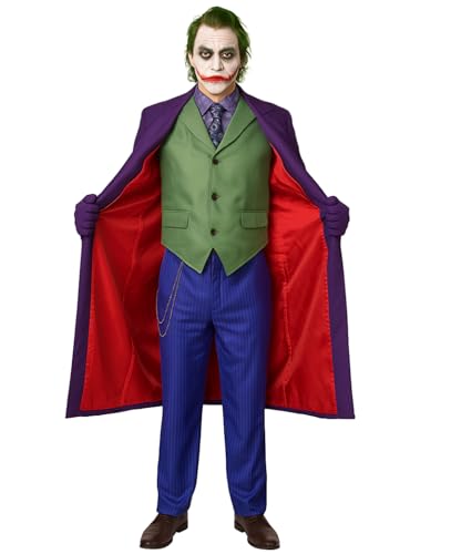 Glimnerize Joker The Dark Knight Costume for Men Joker Suit Costume Including Jacket Trousers Halloween Carnival Fancy Dress M-XL, Suit., L