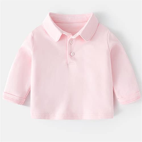 Boys Polo Collared Shirt Solid Long Sleeve Pique Comfy Button Shirts Toddler Kids Stretchy Golf Tennis Blouse Tops2
