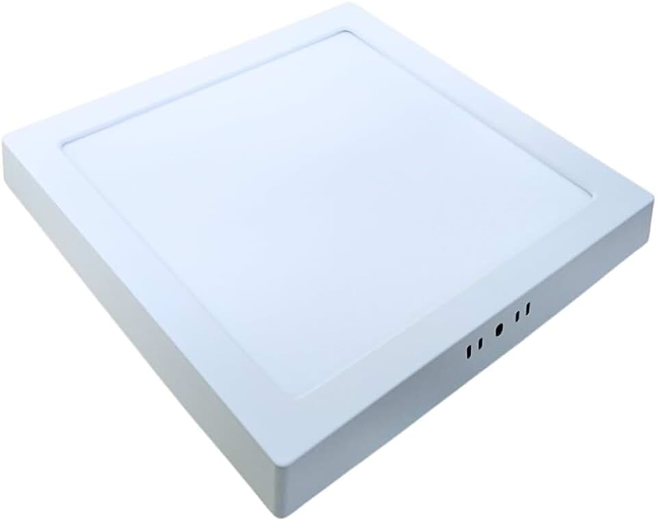 Painel Plafon Sobrepor Alumínio Quadrado LED 24W 30x30 Bivolt Branco Quente