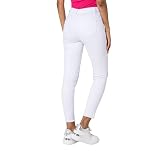 Nina Carter P501 damskie spodnie dżinsowe z wysokim stanem, slim fit – rozciągliwe dżinsy skinny z pęknięciami na kolanach, wygodne spodnie jeansowe w stylu used look, Biały (P501-10), L