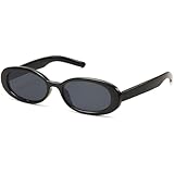 Oval Sunglasses for Women Men Vintage Retro Small 90s Style Trendy Sun...