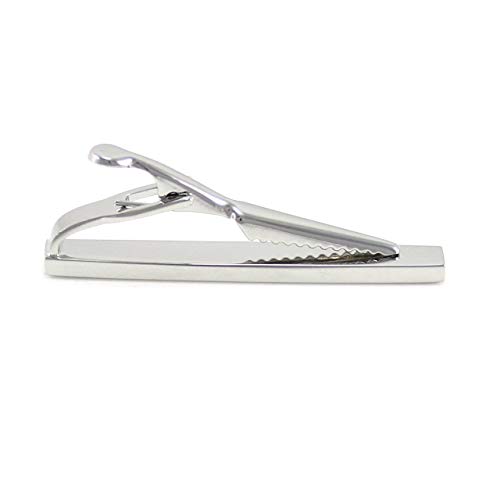 Mendepot Silver Tone Dual Blue Mother Of Pearl Stone Tie Clip With Gift Box #TOP5