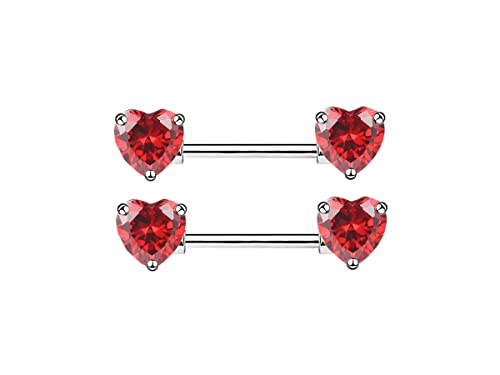 14G delicado CZ amor coração mamilo anéis anel língua aço cirúrgico anéis de mamilo piercing feminin