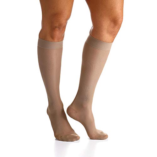 Meia 3/4 Panturrilha 120B 15-20 Mmhg Ponteira Fechada Sigvaris Natural Grande